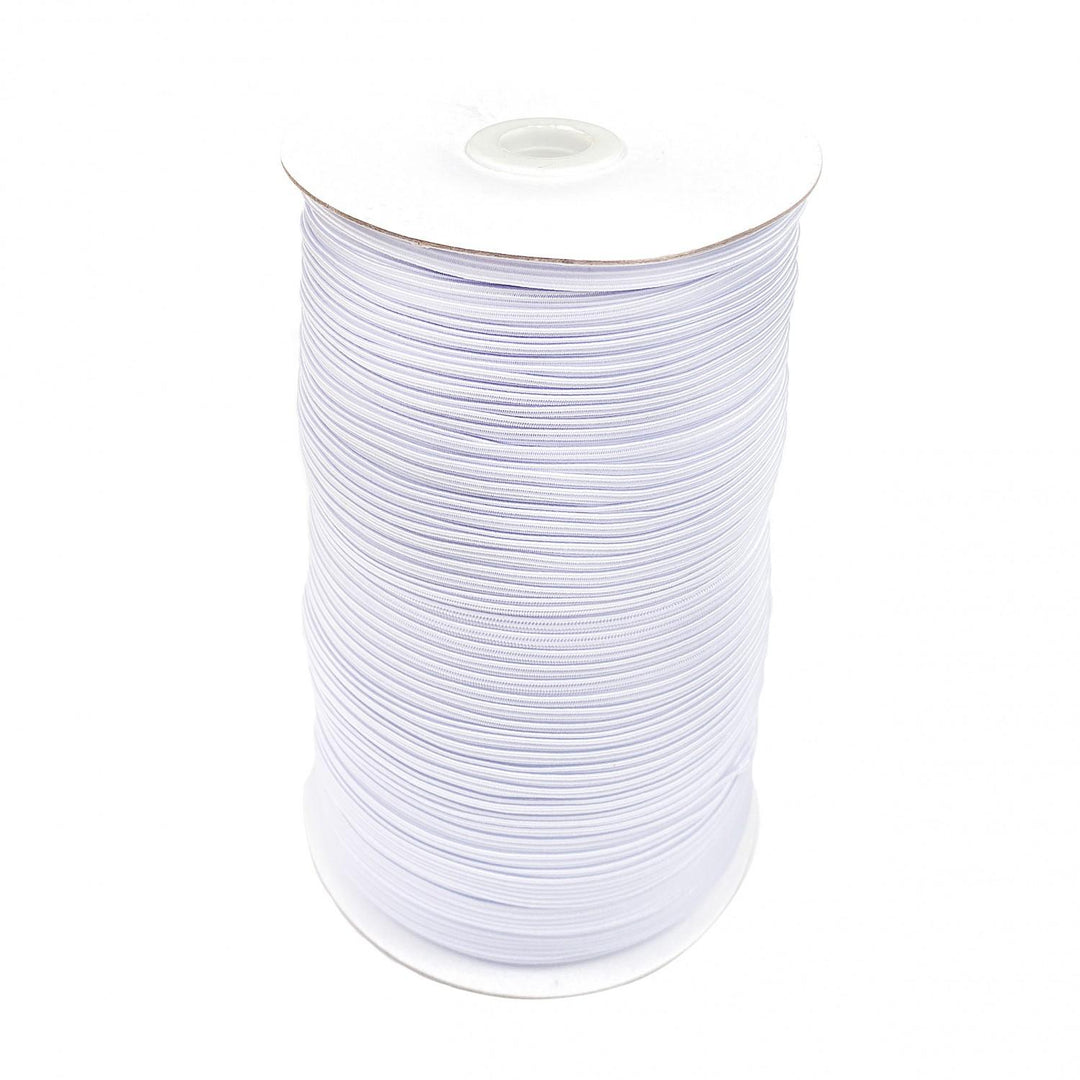 White Flat Elastic - 1/4" wide - Sold by the Yard