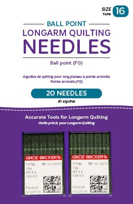 HQ Longarm Needles - Ball Point Sz16/100-FG - 20ct