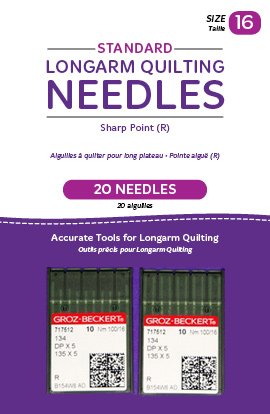 HQ Longarm Needles - Standard Sharp Point Sz16/100-R - 20ct