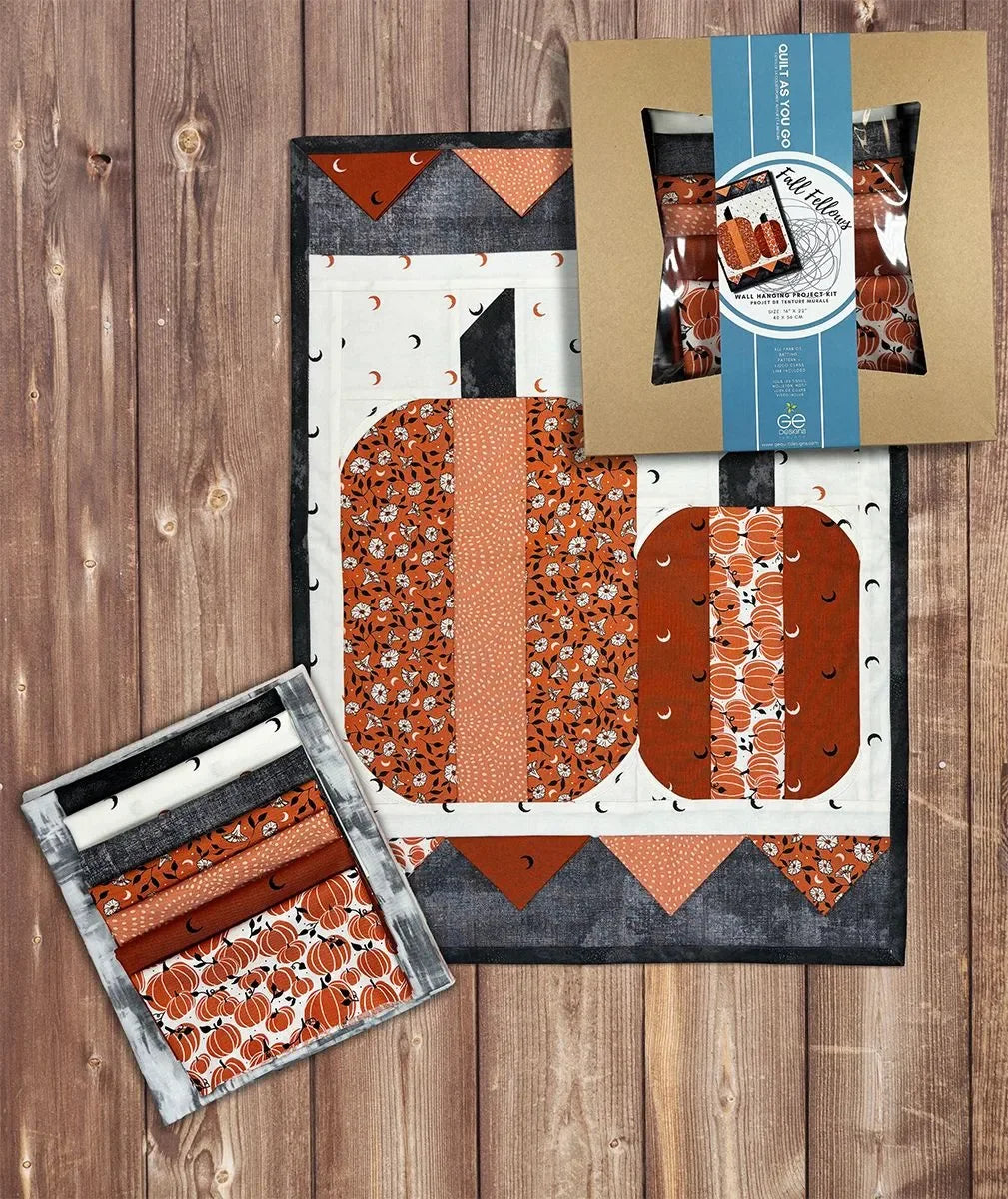 Fall Fellows - Quilt As You Go Wall Quilt Kit 16 x 22 by Gudrun Erla & Baby Lock